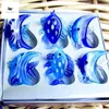 Decorative Objects Figurines 6 pieces of blue handmade glass sea fish decoration Aquarium fish tank decoration Mini marine animal glass statue decoration 230407