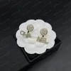 2023 marca placcato oro 18 carati designer doppie lettere stud clip catena geometrica lusso donna argento 925 strass cristallo orecchino festa nuziale gioielli