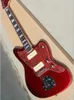 Custom Firm Direct Metal Red Electric Guitar with P90 Pickups,Rosewood Fingerboard,Red Tortoise Shell Pickguard