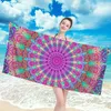 Großhandels-kundenspezifisches böhmisches Mandala-Strandtuch-Rechteck-Druck-Sommer-Strandstuhl-Matte-Mikrofaser-superabsorbierendes mit feinem und empfindlichem Terry 250gsm