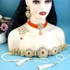 Necklace Earrings Set Neovisson Moroccan High Quality Bride Jewelry Women Favorite Rope Belt Tassels Beads Choker Brooch Pins Big Earring