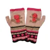 Cinq doigts gants femmes filles hiver chaud tricoté broderie mitaines sans doigts épais laine Femael mode 15 couleurs