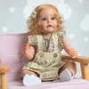 Dolls NPK 55 cm Silikonowe odrodzenie całego ciała Reborn Toddler Girl Princess Sue-Sue Ręcznie zrootowana zabawka wodoodporna dla dziewcząt 230406