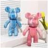 Bloki DIY Fluid Bear Scpture Ręcznie robiona zabawka rodzic-dziecko 23cm ITI malarstwo Bearbrick Doll Dift Dekora