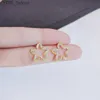 stud real 18 k gold woman arics arics incles inrings unding intrenge trenge percing small crystal crystal ear ear for party women women’s Jewelry YQ231107