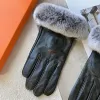 Winter lederen bonthandschoenen wanten Designer schapenvacht touchscreen vijf vingers handschoenen voor warm met geschenkverpakking