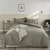 Bedding Sets 2023 Est Four-piece Simple Cotton Double Household Bed Sheet Quilt Cover Embroidered Comfortable Fashion Gray Color