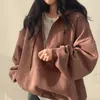 Kadın Hoodies Sweatshirt Y2K Hoodie Kore tarzı Uzun Kollu Üstler Kadınlar Sonbahar Gevşek Katı Vintage Kadın Giyim Kazak Pullove