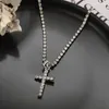 Charm Armband Y2K Zircon Cross Necklace For Women Girls Crystal Pendant CLAVICLE CHAIN ​​HALKACES Fashion Trendy Party Jewelry E1056