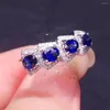Cluster Rings Sterling Silver 925 Ladies Sapphire Ring High Clarity Color Super Bright Engagement Gift Boutique