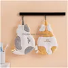 Towel Cute Cat Hand Can Be Hung Coral Fleece Absorbent Bathroom Does Not Lose Hair Childrens Hands Towels Wholesale Drop Dhsv1