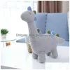 Plüschpuppen Plüschpuppen Gestrickte Spielzeuge Hase Bär Dinosaurier Elefant Kaninchen Plaid Strick Gefüllte Dekor Kissen Tierfotografie Neugeborenes Kind G Dhrkd