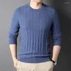 Мужские свитера и осенне-зимний кашемировый свитер ручной вязки для молодых людей среднего возраста с круглым вырезом