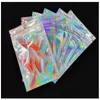 200 pcs sacs à épreuves refermables sacs en papier d'aluminium sac plage plat de couleur laser pour la fête favor