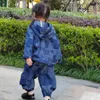 Pagliaccetti Cartoon Inn Design originale per bambini Primavera Autunno Jeans e abito in denim Giacca casual vintage in cotone pettinato 230407