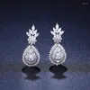 Necklace Earrings Set Luxury Dubai Wedding Bridal Jewelry For Women Water Drop Zircon 4pcs Jewellery