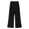 Pantalons pour femmes femmes taille haute plissée à la mode taille élastique coupe ample décontracté à la mode vacances Style de rue