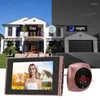 Sonnettes de porte 4.3in Visionneuse vidéo Sonnette Smart Night Vision Détection de mouvement Anti-vol Judas Caméra pour la maison Villa Bureau