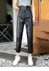 Womens Pants Autumn Winter Desinger High-rise Sheepskin Leather High Quality Genuine Pencil C612