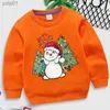 Sweats à capuche pour hommes Sweatshirts Noël Bonhomme de neige Imprimer Sweat à capuche Enfants Long Sle Noël Pull Dessin animé Anime Y2k Sudaderat Drôle Noël Filles Garçons SweatshirtL231107