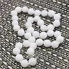 Colar brincos conjunto 10mm redondo branco jades calcedônia cristal pedra natural feminino menina feito à mão neckwear diy moda jóias fazendo