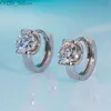 Stud Qinhuan 0.8ct Moissanite Hoop Brincos S925 Sterling Silver com Platinum Plated Studs Brincos para Mulheres Fine Jewelry 2023 Novo YQ231107