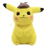 Atacado bonito detetive pika mochila brinquedo de pelúcia crianças jogo playmate presente do feriado garra máquina prêmios