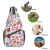 Sac à dos Yummy Sweets Macaron Cupcakes Sling Chest Cross Bag School Travel Polyester Casual Unisexe Mini Taille unique