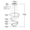 5 Pierścieni Kryształowy żyrandol LED Nowoczesne urządzenie oświetleniowe wisząca Kryształowy domek Home Luster Wiszący zawieszenie Lekkie do jadalni, foyer, schody