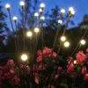 芝生ランプ2pcsソーラー駆動式ホタル屋外の庭の装飾芝生の風景太陽ランプソーラーLEDライト屋外装飾ガーデンライトP230406