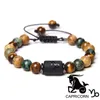 High Standard Adjustable 12 Zodiac Bracelet 8mm Natural African Turquoise 7 Chakras Beaded Bracelet