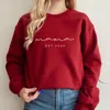 Women's Hoodies Mama EST 2023 Sweatshirt Valentine's Day Shirt Mothers Gift For Her Birthday Women Fashion