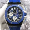 Ap Relojes de pulsera de lujo suizos Royal Oak Offshore Series 26405CE Reloj para hombre Esfera azul ahumado Temporización de fecha 44 mm Reloj mecánico automático Set 2020 Tarjeta de crédito OT33