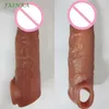 Sex Toy Massager Fxinba 16cm realistischer Penishülsen Erweitert Schwanz erweiterte Vergrößerungsverzögerung Ejakulation wiederverwendbare Männer