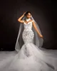 Abito da sposa modesto a sirena 2024 con spalle scoperte e applicazioni in pizzo Tres Para, abiti da sposa della cultura mediorientale