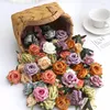 Fleurs décoratives 10 pièces Rose artificielle 5.5 cm fausse tête de fleur pour la décoration de mariage de noël décor à la maison artisanat guirlande accessoires