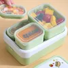 Bento Boxes 1350ML Kawaii Lunch Box School Girls Portable Microwave Food Storage Container Leak proof 2-layer Split Bento Box Spoon Fork 230407