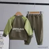 Ensembles de vêtements printemps automne enfants garçon 2 pièces ensemble de vêtements épissé coton sweat taille sport pantalon bébé garçons costumes enfant garçon tenues