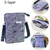 Evening Bags Idyllic Leaf Fabric 5-layer Messenger Mobile Phone Bag Case Shoulder Purse Pouch Handbag Wallet Women's Tote 2023