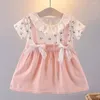 Mädchen Kleider Sommer Baby Kleid Blumendruck Geburtstag Kostüm Spitze Puppe Kragen Hochzeit Party Prinzessin Kinder Kleidung A1092