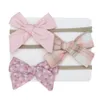 Baby Cotton Plaid Hair Bow Barn Girls Nylon Headband Floral Prints Hår Båge Huvudband Hårtillbehör Barn