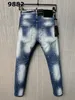 New Men designer Jeans the pants Hole Light Blue Dark gray Italy Brand Man Long Pants Trousers Streetwear denim Skinny Slim Straight Biker Jean for size 9882 28-38