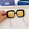 Sunglasses Designer Personality black fre yellow lens woman sunglasses classic fashion 0722S glasses polycarbonate plate square 0722 e box 2Y7D