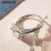 Solitaire Ring Classic 925 Sterling Silver 1 0ct Women S Diamond ringen Betrokkenheid bruiloft Luxe sieraden 230407