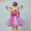 Sukienki dziewczyny dziewczyny motyl bajka fantazyjna sukienka tutu skrzydła kostium dzieci księżniczka urodziny Halloween cosplay dzieci