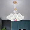 Nordic 3D Printed Moon Lampshade Chandelier Led Hanging Lights Home Decor Living Children's Room Bedroom Möbler Khandelare