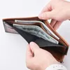 Wallets Men PU Leather Coin Wallet Fashion Short Zipper For Male Card Holders Business Retro Splicing Purse Three-Fold Money Clip