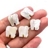 Charms 1 stcs Natuurlijke parelmoer Shell hangschakel charme carving olifant vorm mode dames sieraden diy ketting oorbellen accessoires