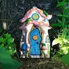 Garden Decorations Elf Door Wooden Miniature Fairy Decoration For Yard Tree House Accessories Porch Patio Wall Fence