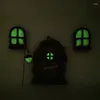 Decorazioni da giardino Giardinaggio Porte e finestre fluorescenti Resina Creativa Micro Paesaggio Decorazione per alberi da esterno